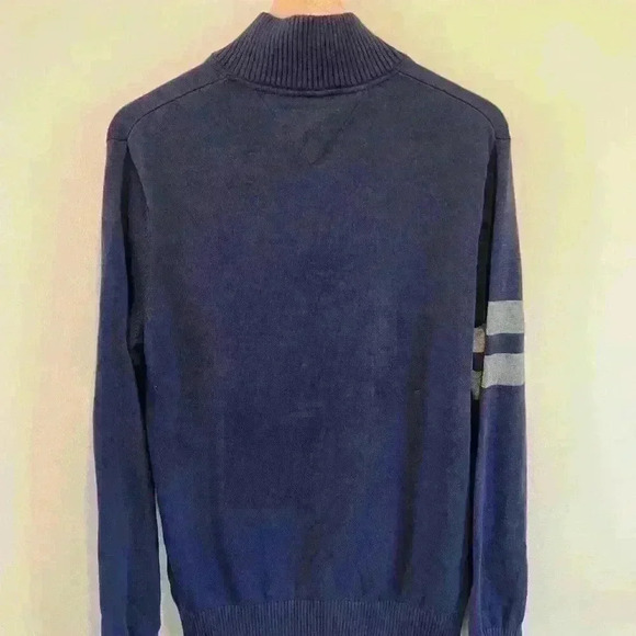 Tommy Hilfiger Men 1/2 Half Zip Mock Turtle Neck H Logo Solid Sweater - Picture 5 of 6